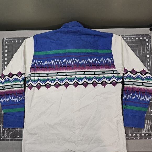 Vintage Alamosa Shirt XL 90s Brushpopper Style Aztec Western Cowboy Heavyweight - Picture 11 of 15